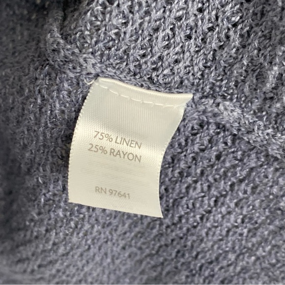 J. Jill Pure Jill Linen-Blend Open-Front Cardigan Blue Gray Large - Picture 8 of 10